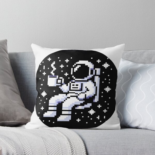 Item preview, Astronaut Sipping Coffee in the Cosmic Universe 8-Bit Pixel  designed and sold by PixelPunkster.
