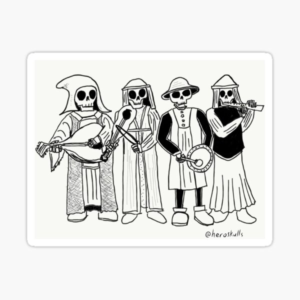 Skeleton bards Sticker