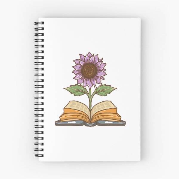 Item preview, Flowers Growing From Book | Violet Sunflower designed and sold by CircinusStore.