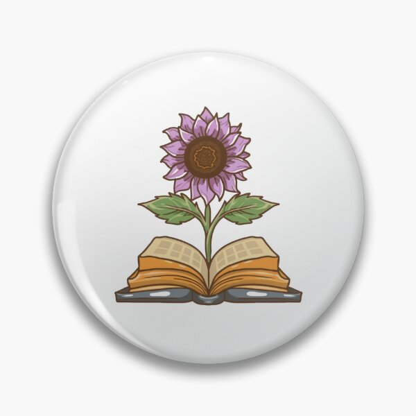 Item preview, Flowers Growing From Book | Violet Sunflower designed and sold by CircinusStore.
