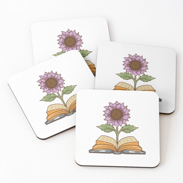 Item preview, Flowers Growing From Book | Violet Sunflower designed and sold by CircinusStore.