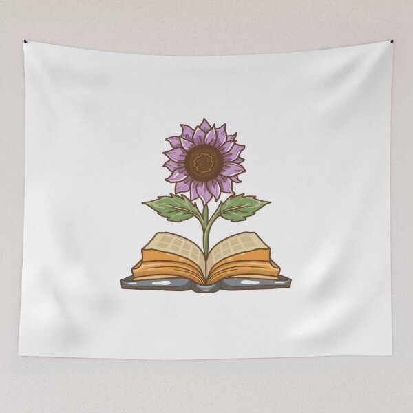 Item preview, Flowers Growing From Book | Violet Sunflower designed and sold by CircinusStore.