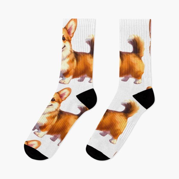 Item preview, Fluffy Corgi Watercolor Digital Art - Pembroke Welsh Corgi designed and sold by Star-Fragment.