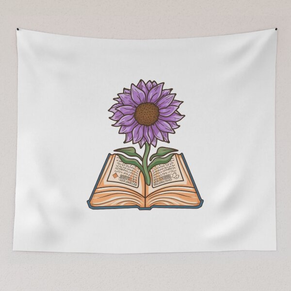 Item preview, Flowers Growing From Book | Special Violet Sunflower designed and sold by CircinusStore.
