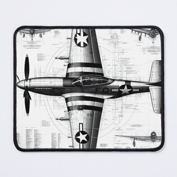 Item preview, Mustang P51 Plane Blueprint designed and sold by ClassicRetroism.