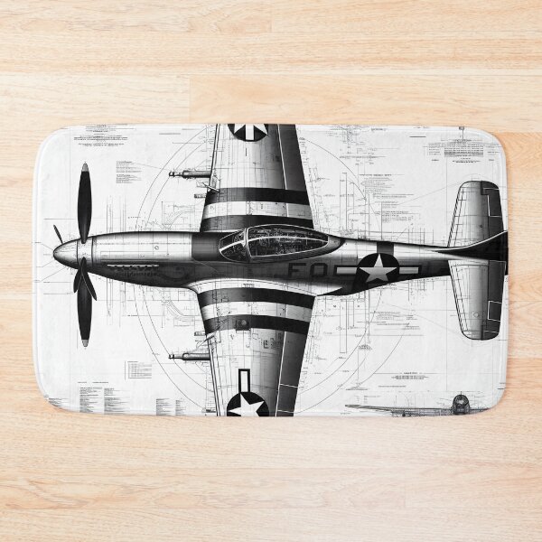 Item preview, Mustang P51 Plane Blueprint designed and sold by ClassicRetroism.