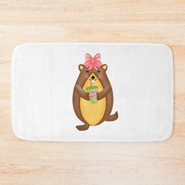 Item preview, Cute lady groundhog drinking milk.  designed and sold by Onanong2531.