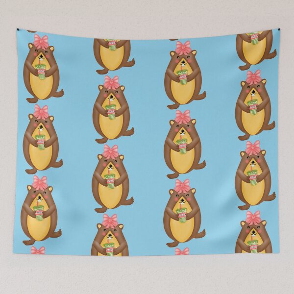Item preview, Cute lady groundhog drinking milk.  designed and sold by Onanong2531.