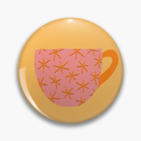 Item preview, Quirky coffee / tea mug pattern in coral, orange, yellow designed and sold by thephoenixsoul.
