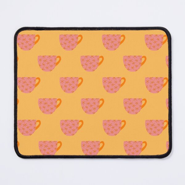 Item preview, Quirky coffee / tea mug pattern in coral, orange, yellow designed and sold by thephoenixsoul.