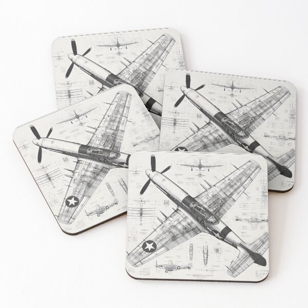 Item preview, P51 Mustang Blueprint designed and sold by ClassicRetroism.
