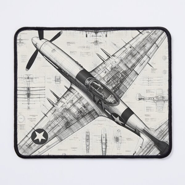 Item preview, P51 Mustang Blueprint designed and sold by ClassicRetroism.