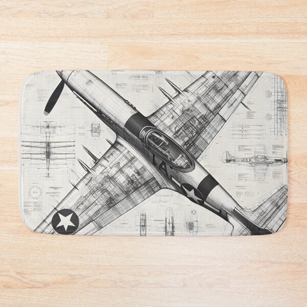 Item preview, P51 Mustang Blueprint designed and sold by ClassicRetroism.