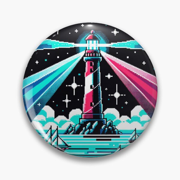Item preview, Lighthouse Neon Harbor designed and sold by PixelPunkster.