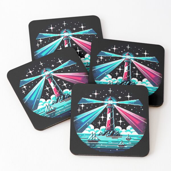 Item preview, Lighthouse Neon Harbor designed and sold by PixelPunkster.