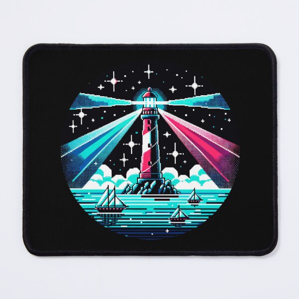 Item preview, Lighthouse Neon Harbor designed and sold by PixelPunkster.