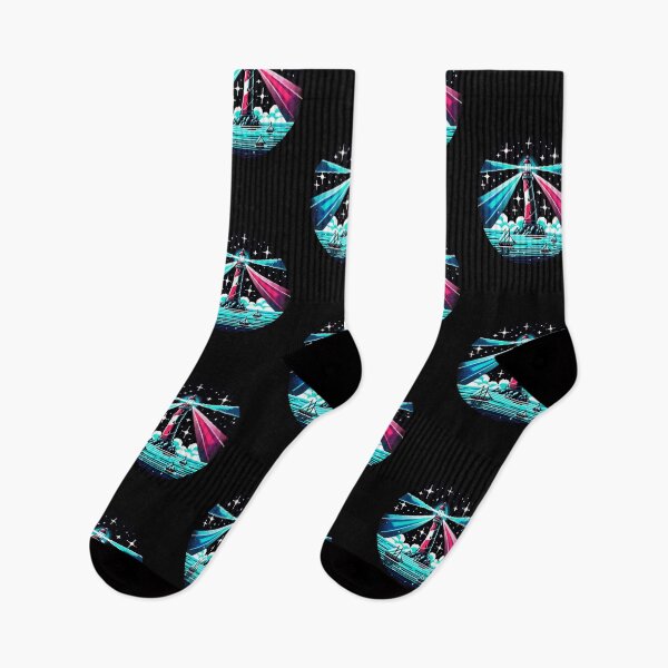 Item preview, Lighthouse Neon Harbor designed and sold by PixelPunkster.