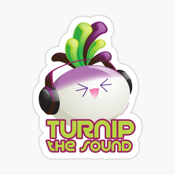 Cute Electronic Dance Music Turnip Pun Sticker