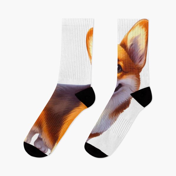 Item preview, Cute Pembroke Welsh Corgi Painting - Corgi Watercolor Digital Art - Different Pattern designed and sold by Star-Fragment.