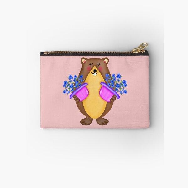 Item preview, Cute groundhog carries blue flowers.  designed and sold by Onanong2531.