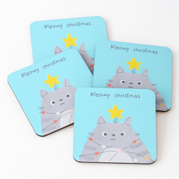 Item preview, Meowy Christmas (Blue) designed and sold by martarodpal.