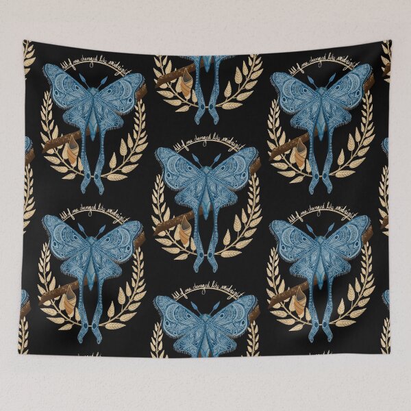 Item preview, Chrysalis All Of Me Changed Like Midnight -- Whimsical Butterfly Moth Illustration designed and sold by LemonwoodClock.