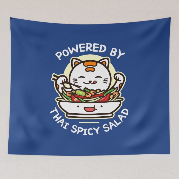 Item preview, Funny Thai Spicy Salad Cat - Kawaii Love Thai Asian Food Som Tum designed and sold by propellerhead.