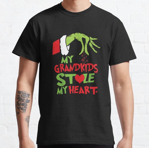 My Grandkids Stole My Heart Funny Grandkids Christmas Classic T-Shirt