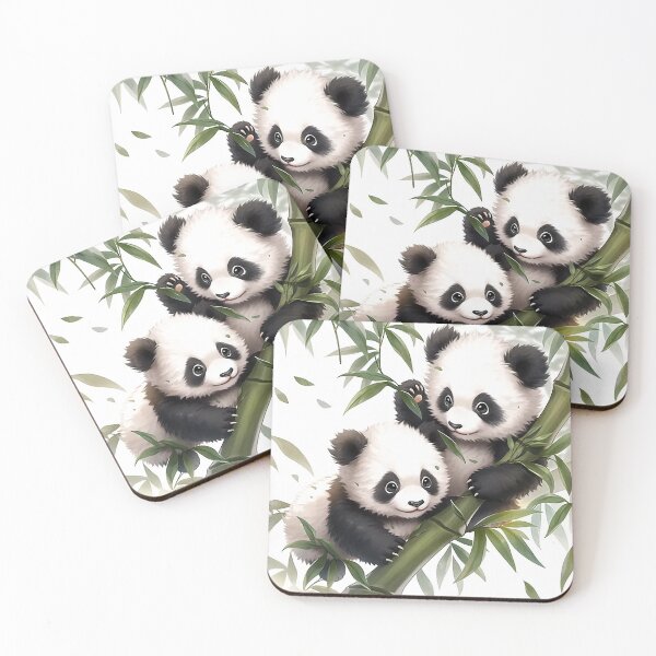 Item preview, Playful Panda Cubs in Bamboo Grove Illustration designed and sold by PaintbrushPlace.