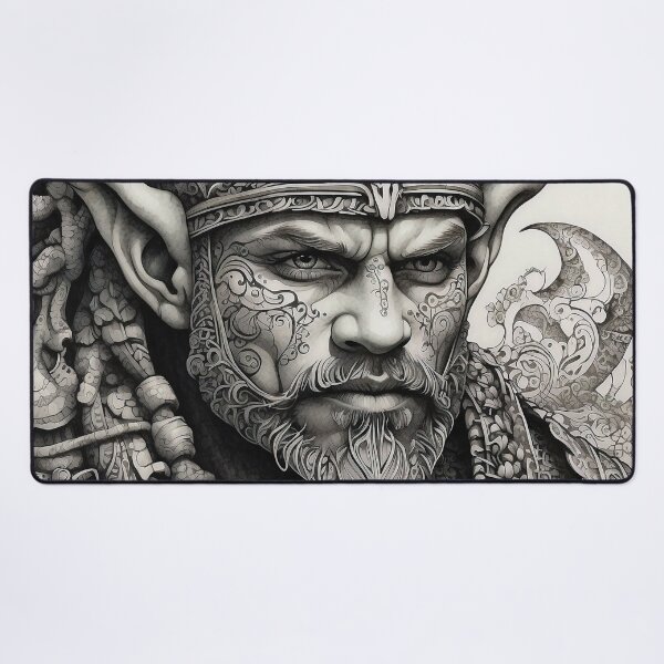 Item preview, Zentangle Elven Bezerker Warrior. designed and sold by nyathiwa.