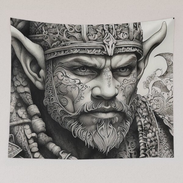 Item preview, Zentangle Elven Bezerker Warrior. designed and sold by nyathiwa.