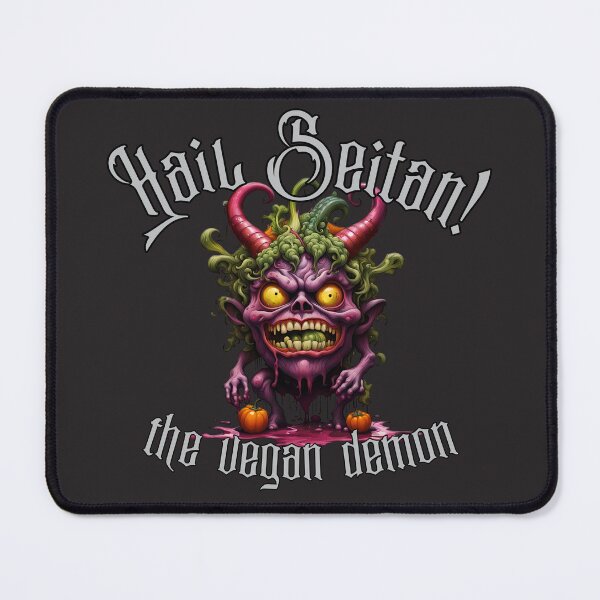 Item preview, Hail Seitan! the vegan demon designed and sold by Robot Fight Club Apparel.