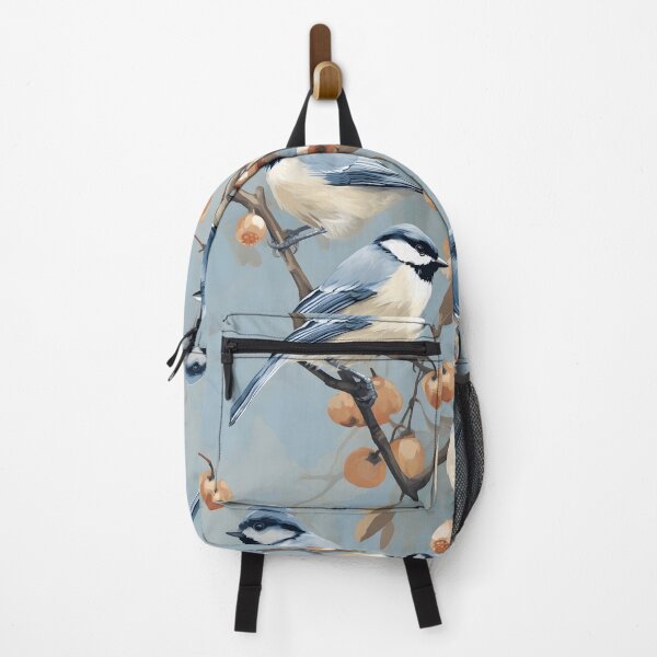 Item preview, Charming Blue Tit Birds on Peach Branches Pattern designed and sold by inkArtistryfine.