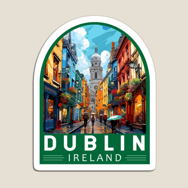 Item preview, Dublin Ireland Travel Art Emblem designed and sold by KrisSidDesigns.