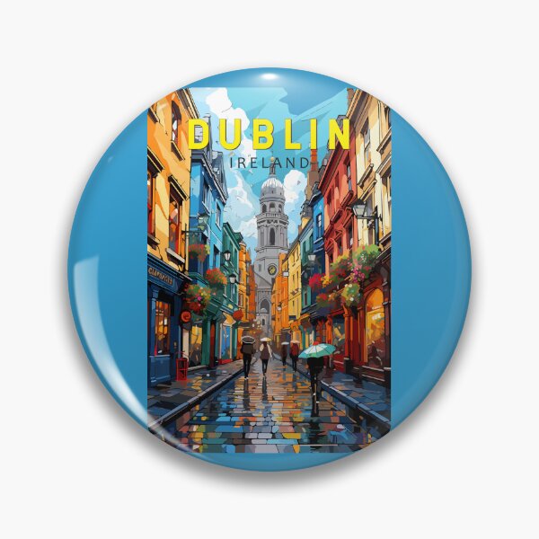 Item preview, Dublin Ireland Travel Art Vintage designed and sold by KrisSidDesigns.