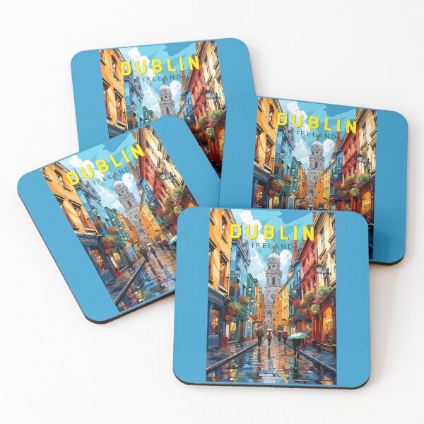 Item preview, Dublin Ireland Travel Art Vintage designed and sold by KrisSidDesigns.
