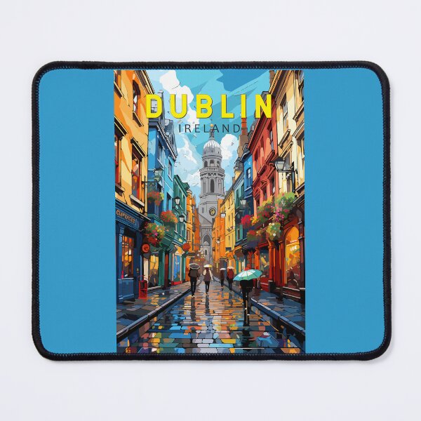 Item preview, Dublin Ireland Travel Art Vintage designed and sold by KrisSidDesigns.
