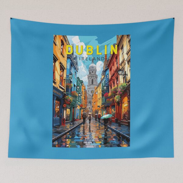 Item preview, Dublin Ireland Travel Art Vintage designed and sold by KrisSidDesigns.