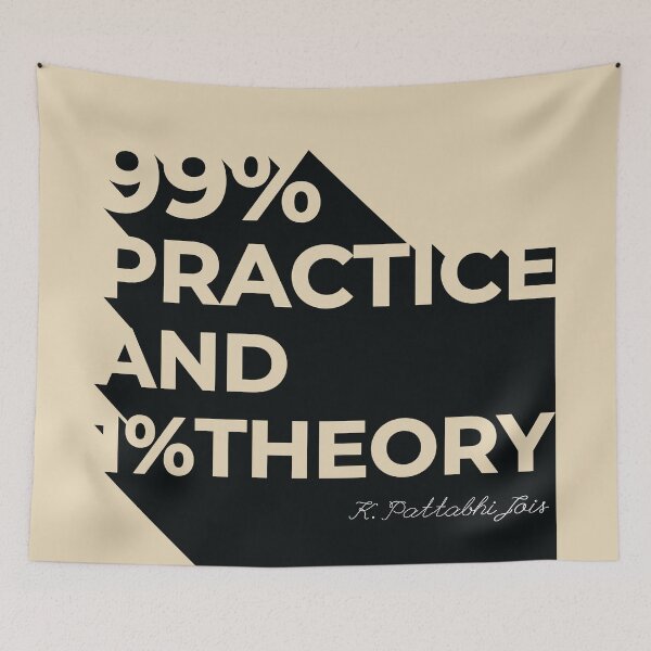 Item preview, Typo Design "99% practice and 1% theory " | timeless mantra designed and sold by savasanaqueen.