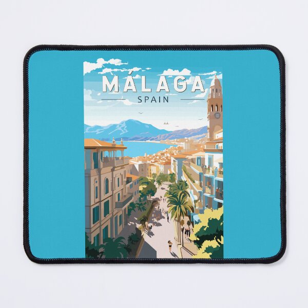 Item preview, Malaga Spain Travel Art Vintage designed and sold by KrisSidDesigns.