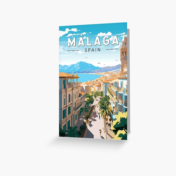 Artikel-Vorschau von Malaga Spanien Reisekunst Vintage, designt und verkauft von KrisSidDesigns.