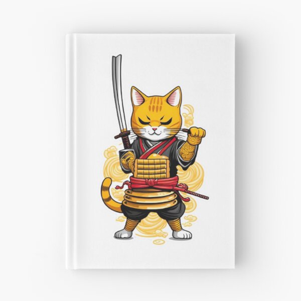 Item preview, Samurai Neko  ginger cat japan with ramen designed and sold by KorArtStudio.