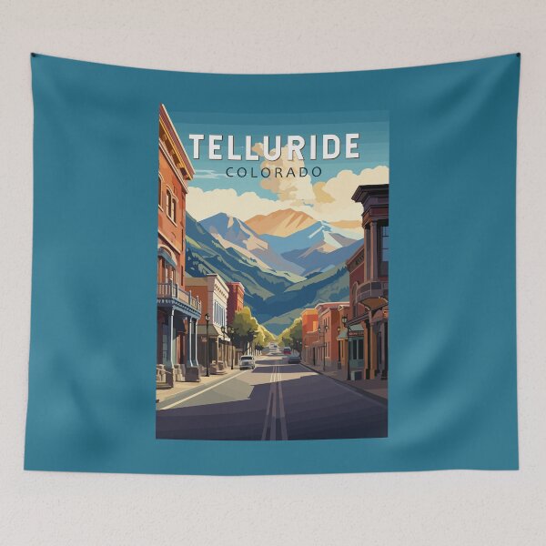 Item preview, Telluride Colorado Travel Art Vintage designed and sold by KrisSidDesigns.
