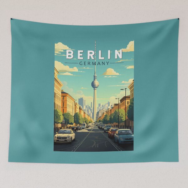 Item preview, Berlin Germany Travel Art Vintage designed and sold by KrisSidDesigns.