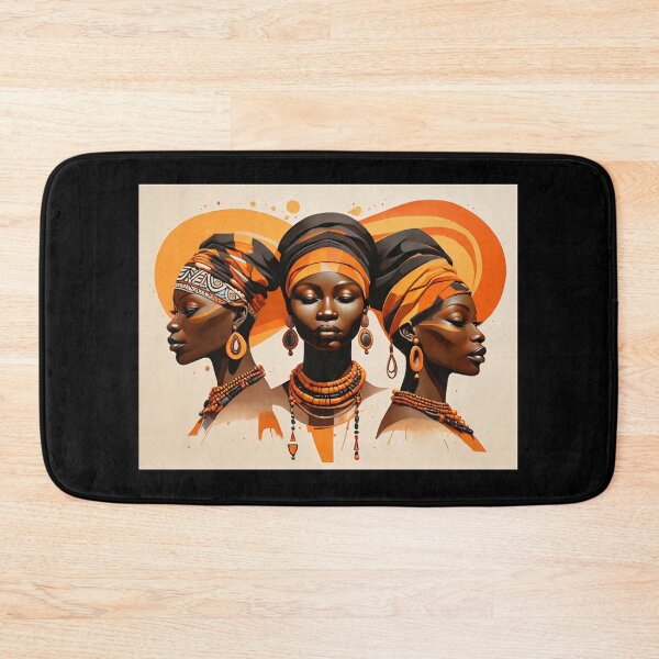 Item preview, Three african women with orange headscarves designed and sold by Mechanical-Artt.
