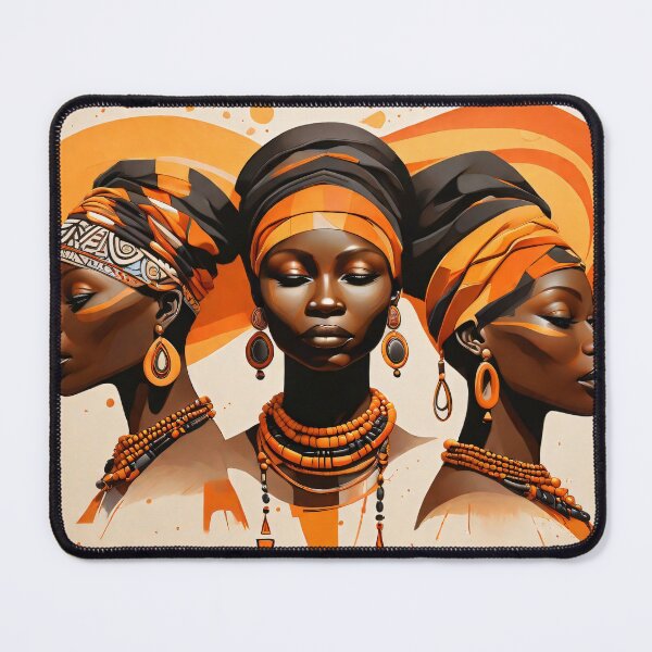 Item preview, Three african women with orange headscarves designed and sold by Mechanical-Artt.