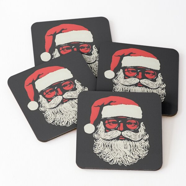 Item preview, Santa Claus Hipster Portrait - Festive Holiday Artwork designed and sold by inkArtistryfine.