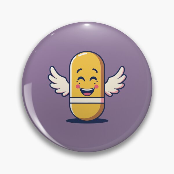 Item preview, cute smiling pill with wings designed and sold by zoldi.