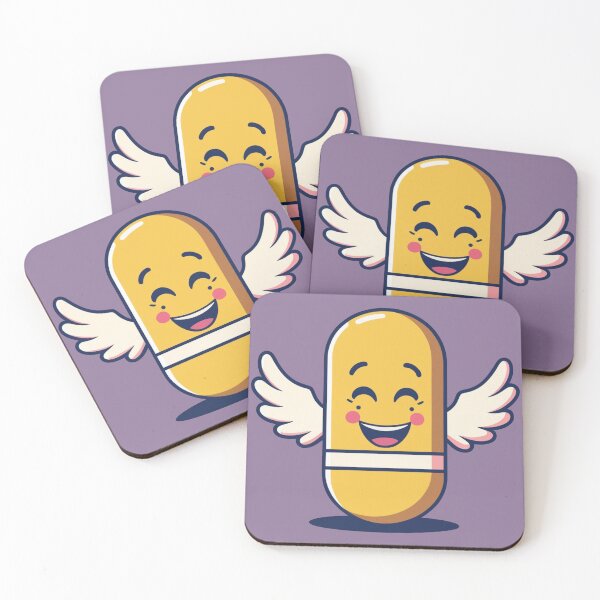 Item preview, cute smiling pill with wings designed and sold by zoldi.