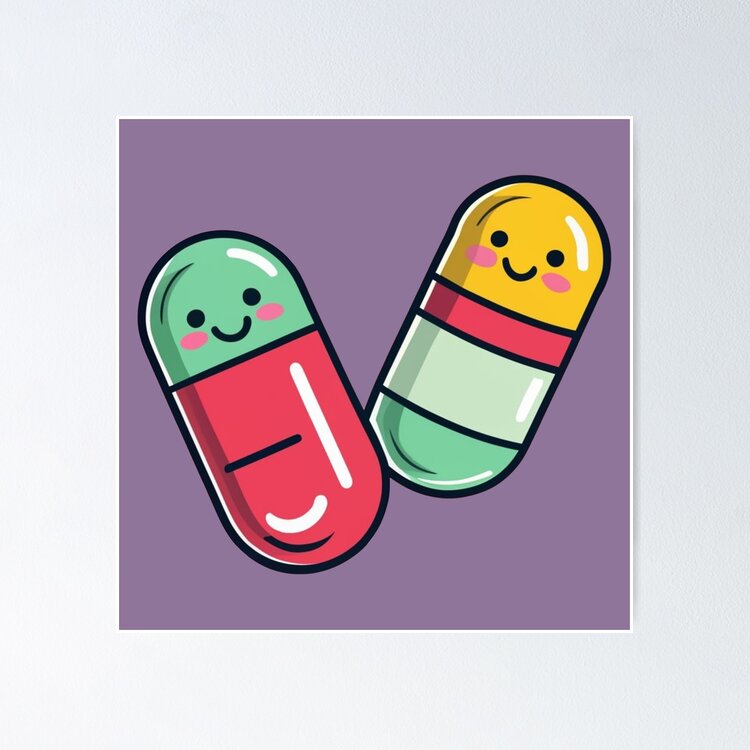 cute cartoon pill  Sticker
